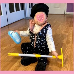 🖤REVERSIBLE URBAN REPUBLIC LIGHT PINK/ BLK & WHITE HEARTS TODDLER GIRL ZIP VEST